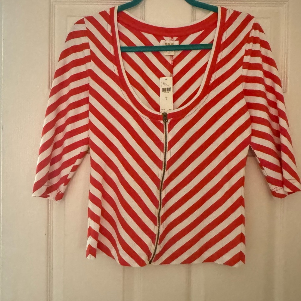 NWT Anthropologie Maeve Women's Diagonal Striped Blouse